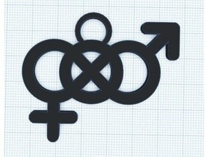 biseksüel gurur kolye takı sembolü bi lgbt onur 3d print model - Mito3D