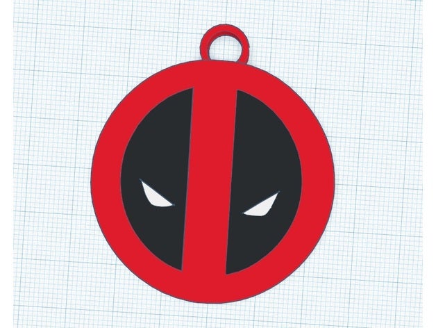 deadpool Halskette Schmuck deadpool-symbol marvel-comics 3D print model - Mito3D