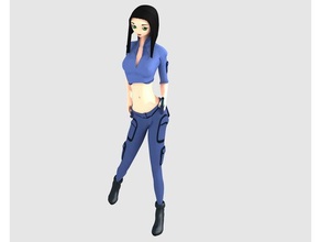mia - pose c personnes l'anime bleu la femelle 3d print model - Mito3D