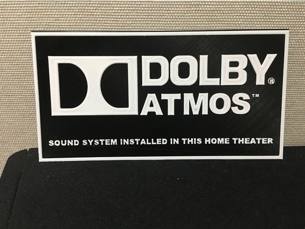 dolby atmos sinal sinais e logotipos home theater 3D print model - Mito3D