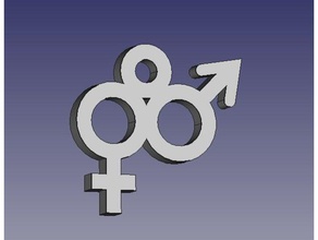droit de la fierté pendentif bijoux bisexuels gay pride lesbiennes droite 3d print model - Mito3D