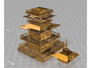 giapponese di cinque piani pagoda chiosco fiori accessori 3d print model - Mito3D