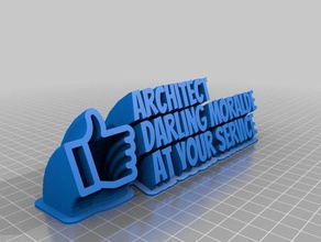 3d text sweep darling office customized 3d print model - Mito3D