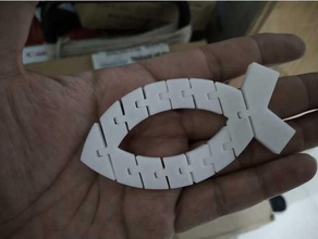 flexi artikuliert christian Fisch Schlüsselanhänger 3d print model - Mito3D