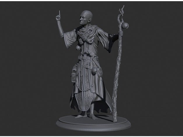 velho sacerdote bruxo pessoas dnd em miniatura mago tampo de mesa warlock 3D print model - Mito3D