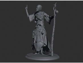 old priest warlock people dnd miniature mage tabletop 3d print model - Mito3D