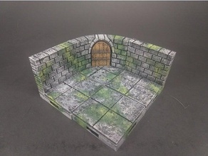openforge 20 cut-stone curved doors toy & game accessories dnd tiles dungeon miniatures openforge2 pathfinder rpg tabletop gaming terrain 3d print model - Mito3D