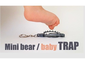 mini bear trap keychain 3d printing keychains baby prank 3d print model - Mito3D