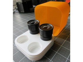microscope lens case 4 lenses - 305mm tool holders & boxes amscope box stereo microscopes storage 3d print model - Mito3D