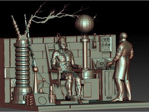 frankenstein diorama frankensteins monster movie 3d print model - Mito3D