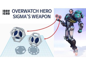 1day 1cad overwatch hero sigma's weapon toys & games 1day1cad game sigma toy 3d print model - Mito3D