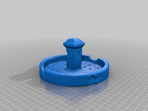 wwii west european fountain toy & game accessories bolt action miniature terrain wargame wargaming 3d print model - Mito3D