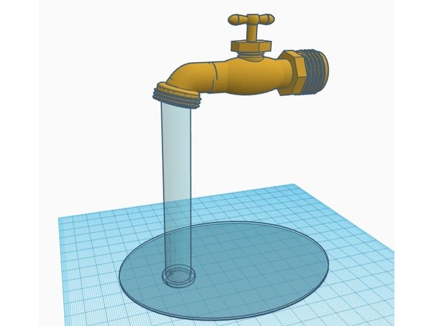 galleggiante rubinetto illusione modello sculture 3dmodel 3dmodeling spigot acqua 3D print model - Mito3D