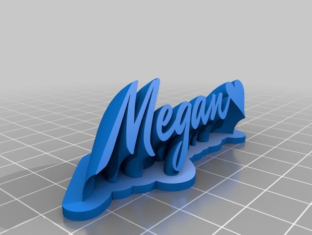 meu personalizados varrendo 2-linha de placa com o nome megan office personalizado 3D print model - Mito3D