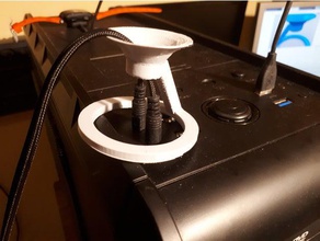 bungee sahibi minijack ses kabloları kablo tutucu çıkışı 3d print model - Mito3D