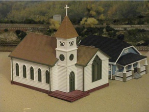 ho scale church buildings & structures stop tech-1 3d print model - Mito3D