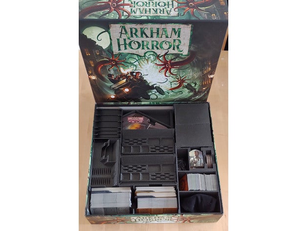 arkham horror organizador juguetes y accesorios de juego antiguo boardgame investigador lovecraft el escenario 3D print model - Mito3D