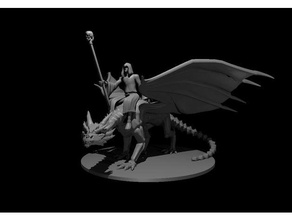 nigromante montado muertos vivientes dragón juegos y juguetes dracolich la parada 3d print model - Mito3D