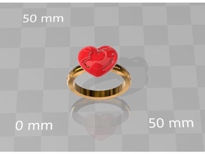 double heart ring rings stop 3d print model - Mito3D