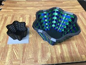 sine wave woven basket containers multicolor openscad 3d print model - Mito3D