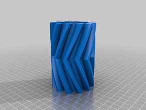 Fischgräten Getriebe vase office 3d print model - Mito3D