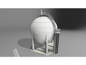n scale small industrial liquid gas storage tank sphere buildings & structures 3d print model - Mito3D