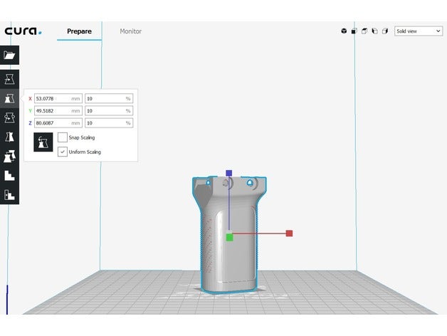 picatinny vertical grip remix tools bb gun daisy powerline 426 pistol 3D print model - Mito3D