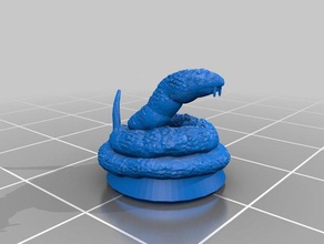 snake 2 giochi 28mm dungeons dragons serpente 3d print model - Mito3D