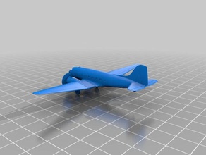 dc-3 Fahrzeuge Flugzeug Modell-Flugzeug Fahrzeug 3d print model - Mito3D