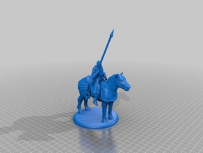 mounted knight games armor armour board cavalry dnd miniature dragons dungeons fighter hero horse human lance mini miniatures miniwargaming spear spearman tabletop wargaming warrior 3d print model - Mito3D