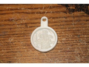 Aziz christopher madalyonu lithophane Anahtarlık Katolik madalya madalyon motosiklet azizi saint st gezginler 3d print model - Mito3D