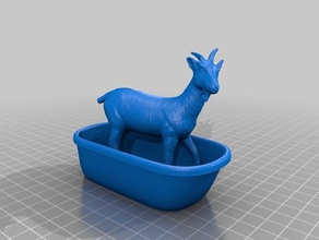 tub goat sculptures 3d print model - Mito3D