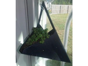 geometrik pencere ekici açık ve bahçe saksılar saksı bitki pot etli succulents sahibi 3d print model - Mito3D