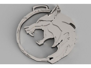netflix witcher logo de médaillon porte-clés L'impression 3d trousseau clés le bricolage un série 3d print model - Mito3D