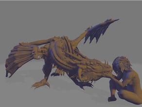 alice dragão esculturas a domesticação dragões pó mágico poeira do mundo fantasia destemido 3d print model - Mito3D