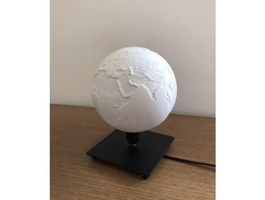 mondiale de la lampe table décor 3dmap lampada lampara carte terra tierra monde 3d print model - Mito3D