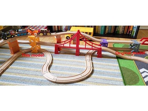 ahşap tren yolu çift üstgeçit uyumlu brio oyuncak & oyun aksesuarları 3d print model - Mito3D