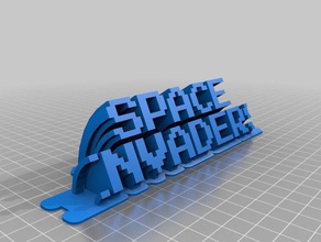 space invaders-press-start office kundengebundene 3d print model - Mito3D