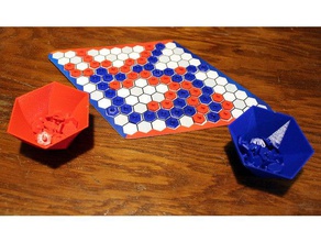 hex game board+pieces+bowls games board bowl inkscape tutorial 3d print model - Mito3D