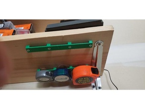 tape measure under shelf mount tool holders & boxes storage wall woodworking tools 3d print model - Mito3D