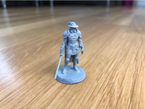 gloomhaven captain guard games 28mm armor boss dnd dungeons dragons fantasy fighter game mini miniature tabletop wargaming 3d print model - Mito3D