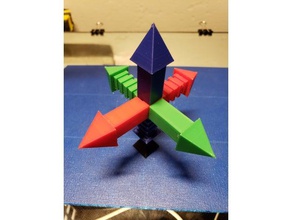 3d origin chidori math art axes illusion puzzle xyz 3d print model - Mito3D