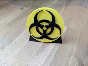 insigne de danger biologique 150x19 mm pièces et badges biohazard 3d print model - Mito3D