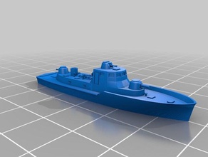 ijn ab tei river gunboat soukou-tei 1 300 vehicles boat cruel seas wargaming 3d print model - Mito3D