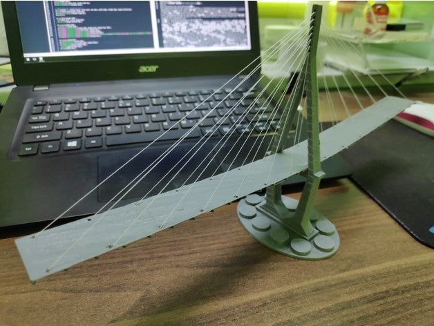 incheon bridge engineering cable stayed single span 3D print model - Mito3D