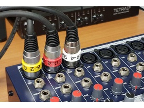 xlr etiqueta de color el audio cámara la cable conector 3d print model - Mito3D