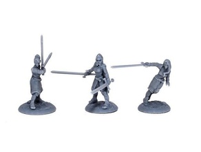lady knights multiple poses games d&d dnd dragons dungeons fighter game human mini miniature miniatures minis night soldier tabletop woman women 3d print model - Mito3D