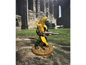 28mm banana spazio guardia di pistola laser giochi la fantasia figura cavaliere il lasergun lasgun lazer mini in miniatura 3d print model - Mito3D