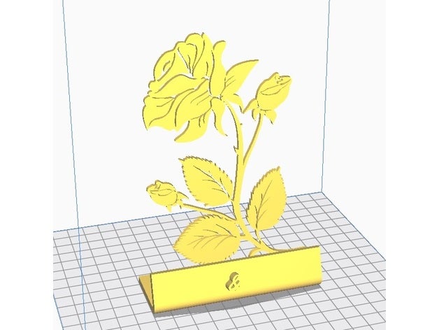 rosa a moda con soporte 3D print model - Mito3D