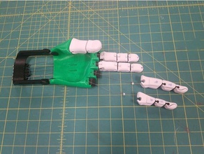 modular flexy hand 2 interchangeable fingers 3d prosthetic flexible flexy-hand openscad printable prosthetics prosthesis 3d print model - Mito3D